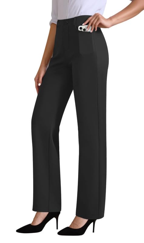 JEKAOYI Womens Dress Pants Stretchy High Waisted Pull On Work Slacks