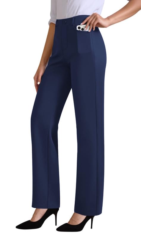JEKAOYI Womens Dress Pants Stretchy High Waisted Pull On Work Slacks