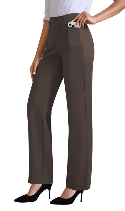 JEKAOYI Womens Dress Pants Stretchy High Waisted Pull On Work Slacks
