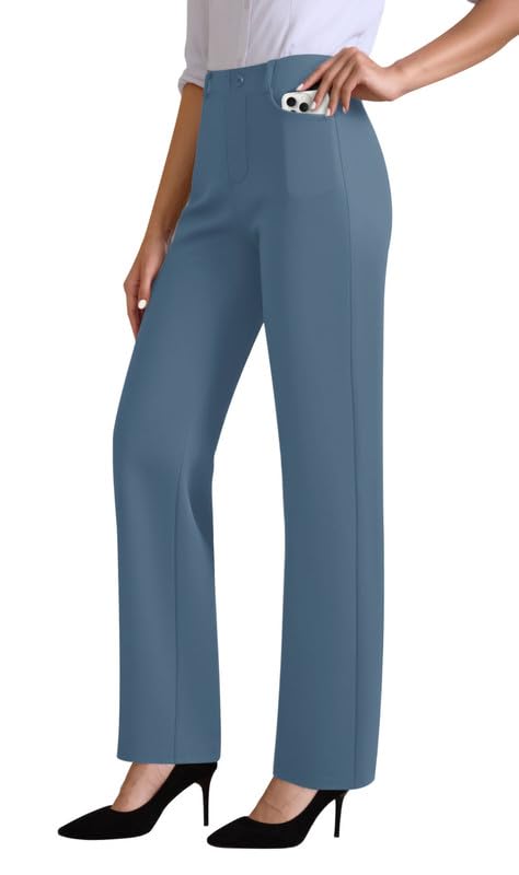 JEKAOYI Womens Dress Pants Stretchy High Waisted Pull On Work Slacks