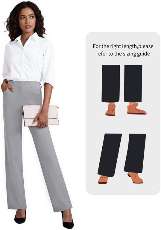 JEKAOYI Womens Dress Pants Stretchy High Waisted Pull On Work Slacks