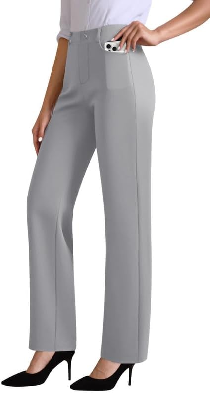 JEKAOYI Womens Dress Pants Stretchy High Waisted Pull On Work Slacks