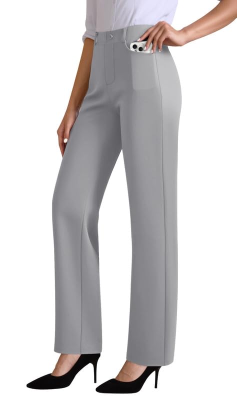 JEKAOYI Womens Dress Pants Stretchy High Waisted Pull On Work Slacks