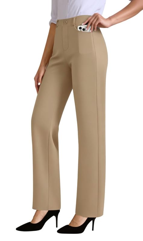 JEKAOYI Womens Dress Pants Stretchy High Waisted Pull On Work Slacks