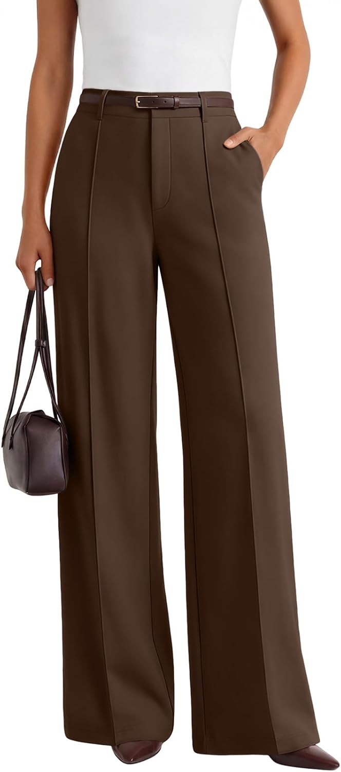 LILLUSORY High Waisted Front Seam Stretchy Dress Work Pants with Pockets