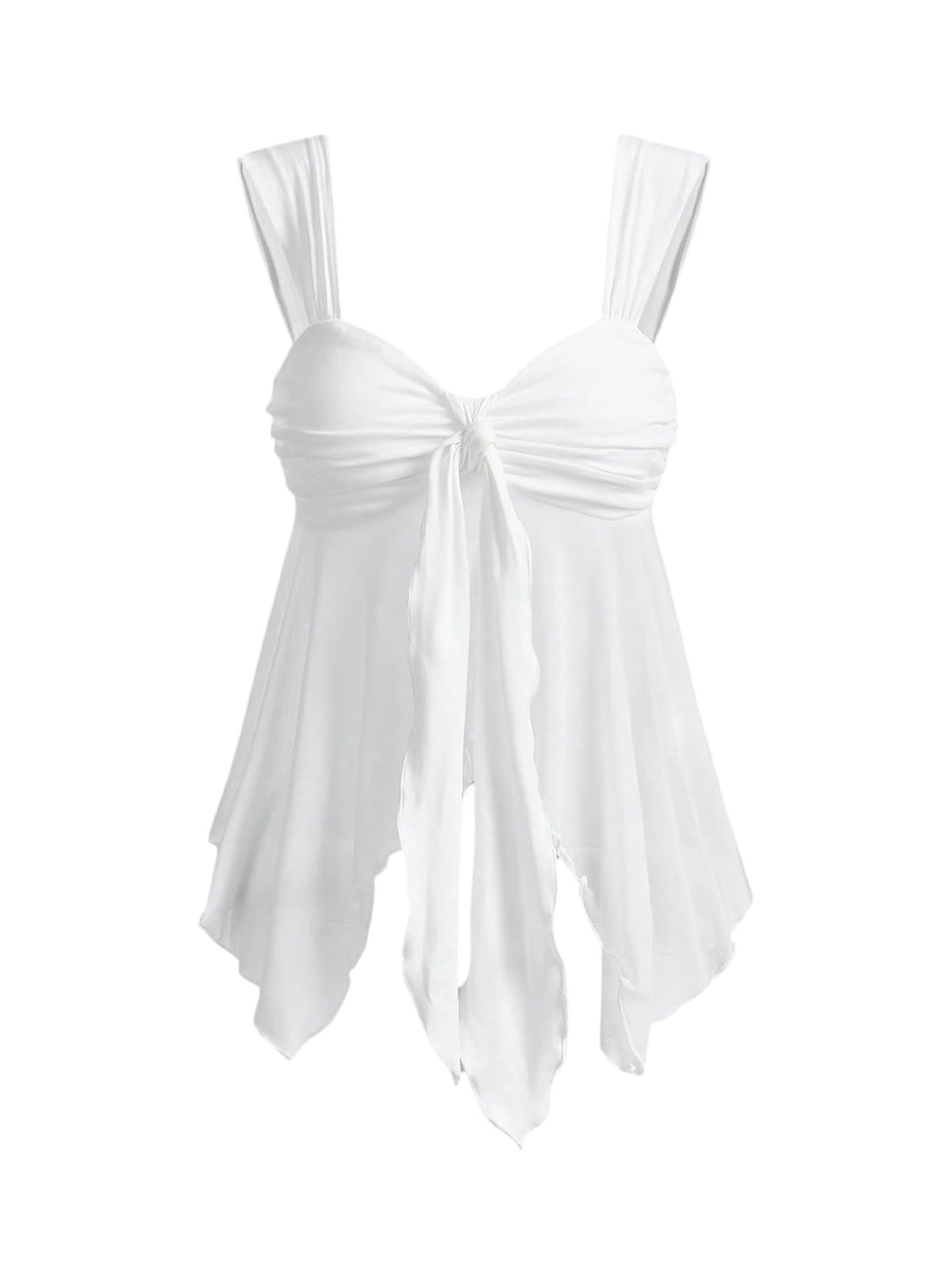 Milumia Women's Flowy Baby Doll Tank Tops Y2k Mesh Going Out Top Festival