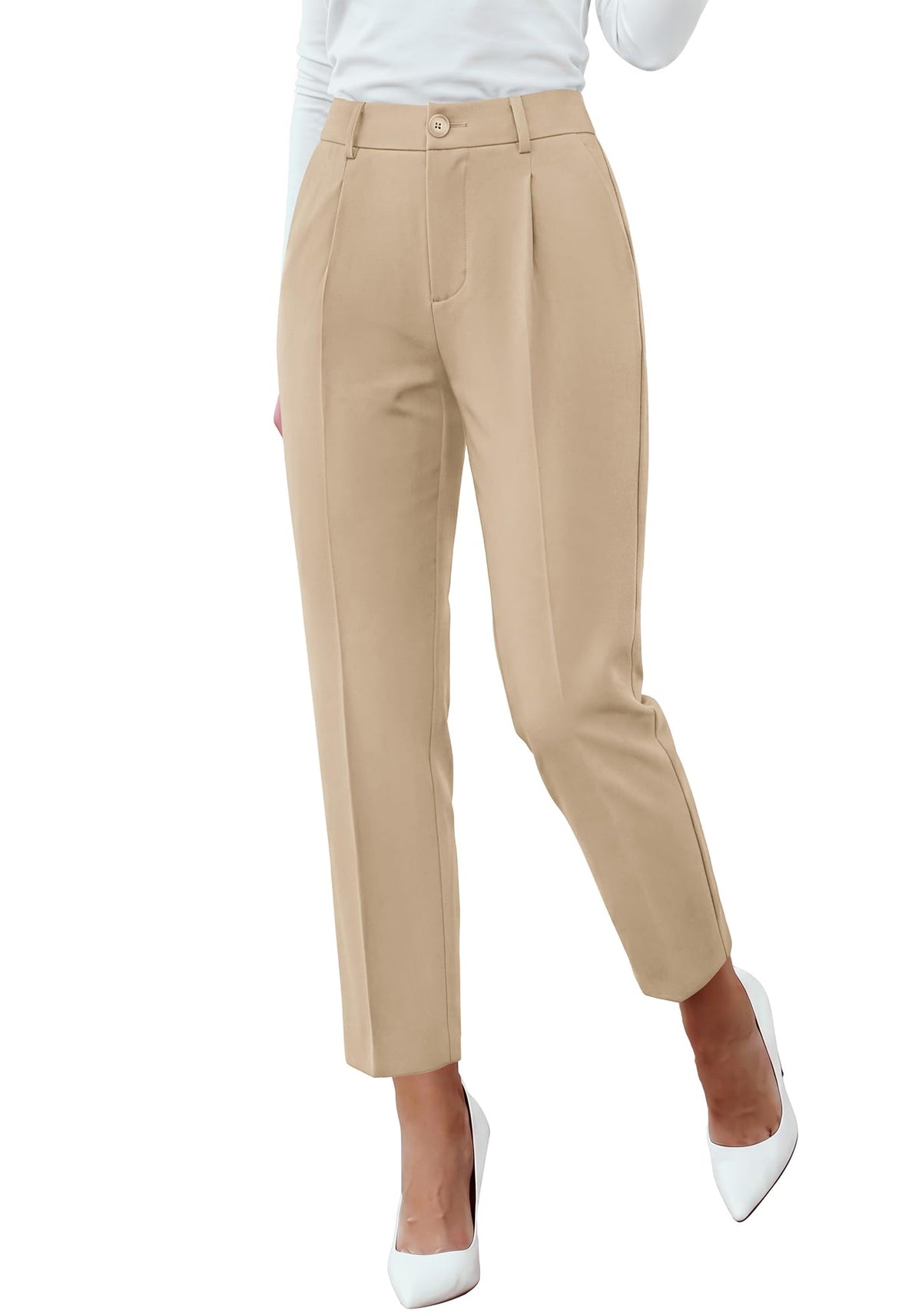 BTFBM Dress Pants Women Work Business Office Ankle Trousers Pockets