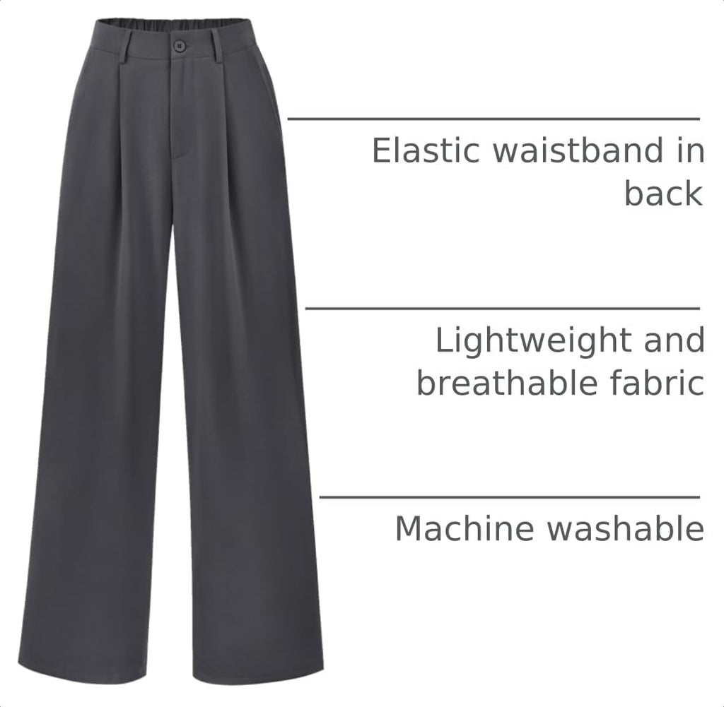 PRETTYGARDEN Women's Flowy Wide Leg Dress Pants