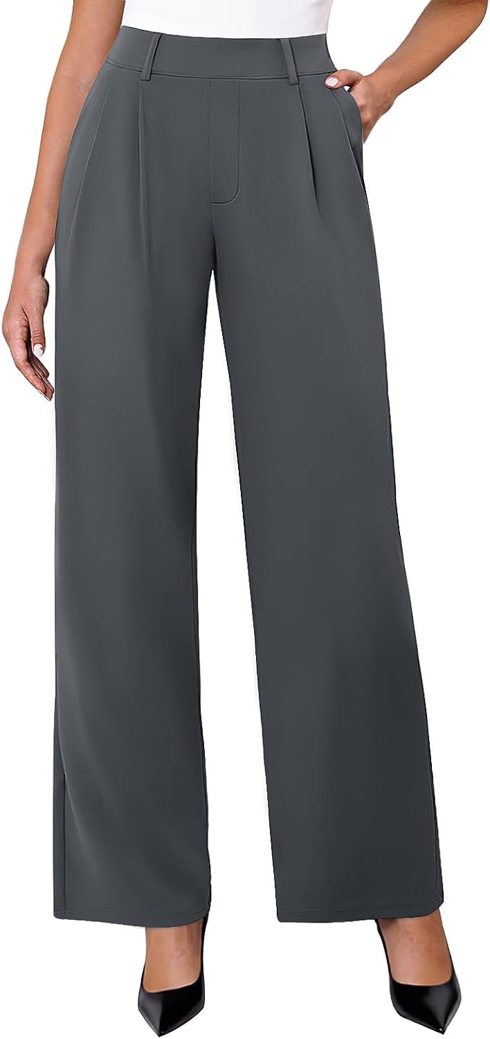 DLOODA Womens Wide Leg Dress Pants Stretchy High Waisted Work Pants