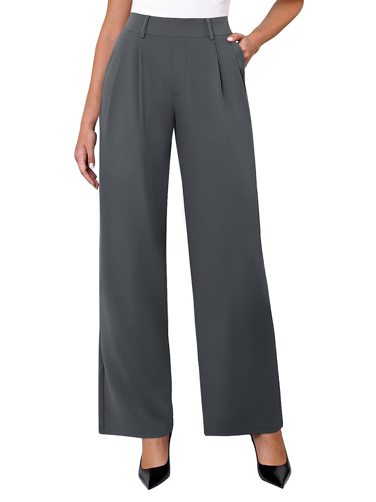 DLOODA Womens Wide Leg Dress Pants Stretchy High Waisted Work Pants