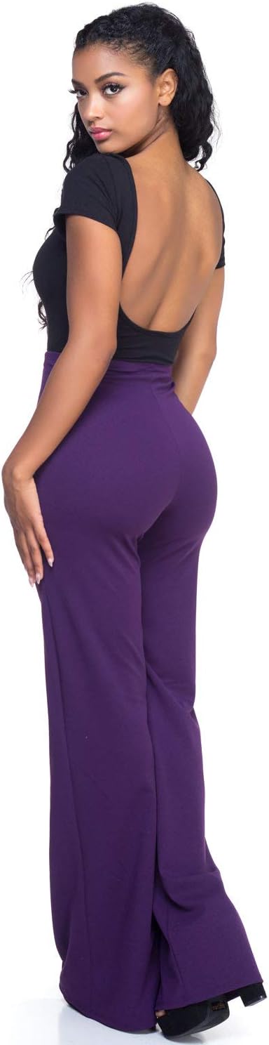 Cemi Ceri Women’s High Waist Wide Leg Dress Pants – Flared Business Slacks for Office, Work & Casual Wear, Stretch Comfort