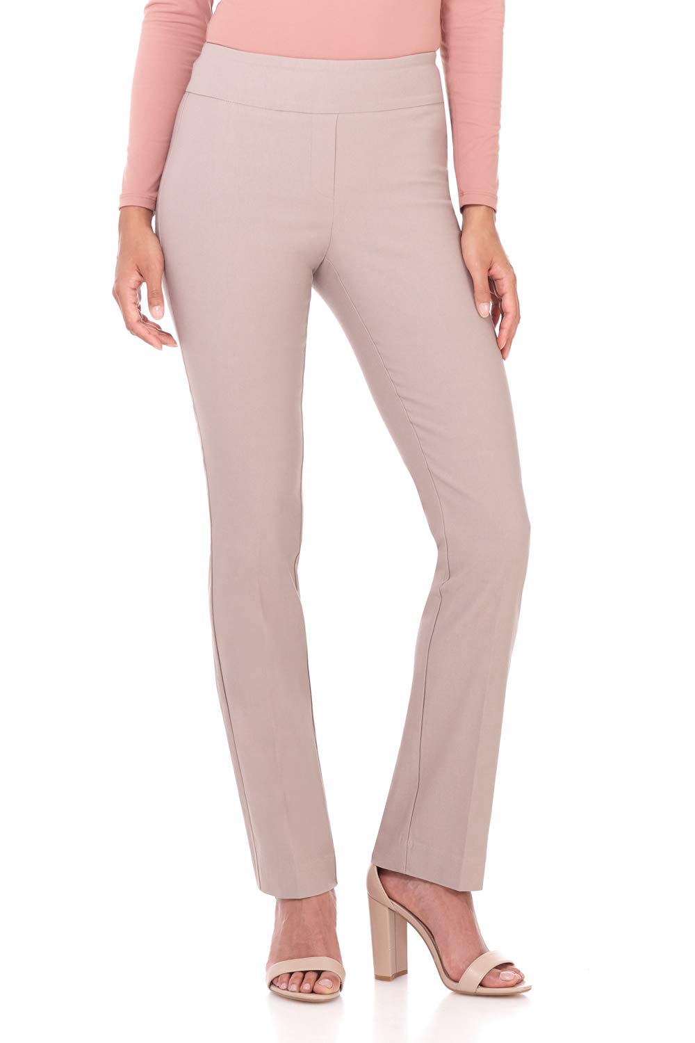 Rekucci Women's Ease Into Comfort Stretchy Straight Leg Office Pant with Tummy Control