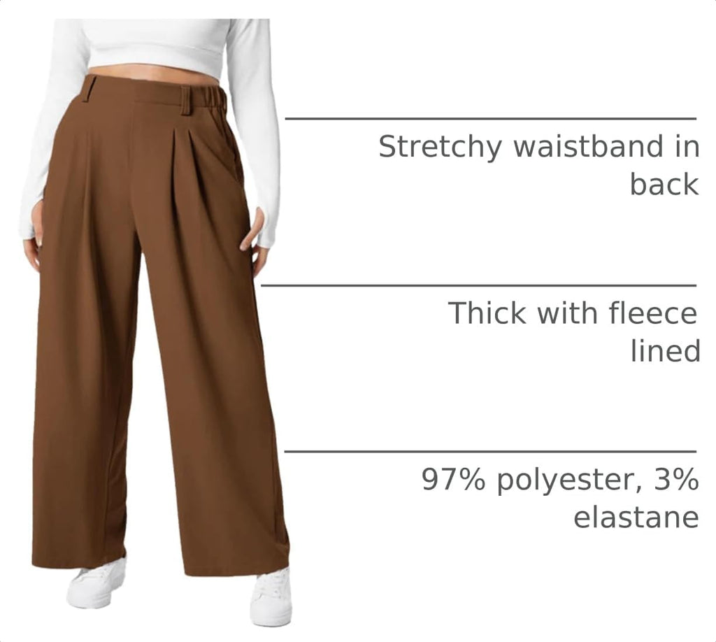 Eytino Womens Plus Size Wide Leg Dress Pants