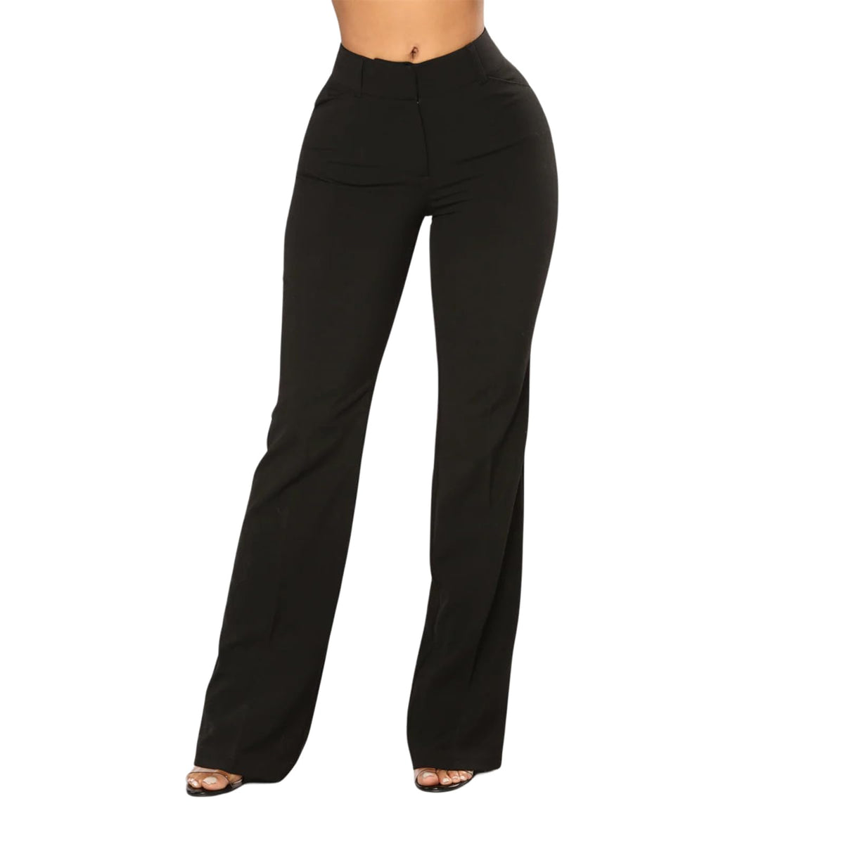 Work Dress Pants for Women Cotton Blend Bootcut Office Slacks Tailored Slit Fit Business Trousers