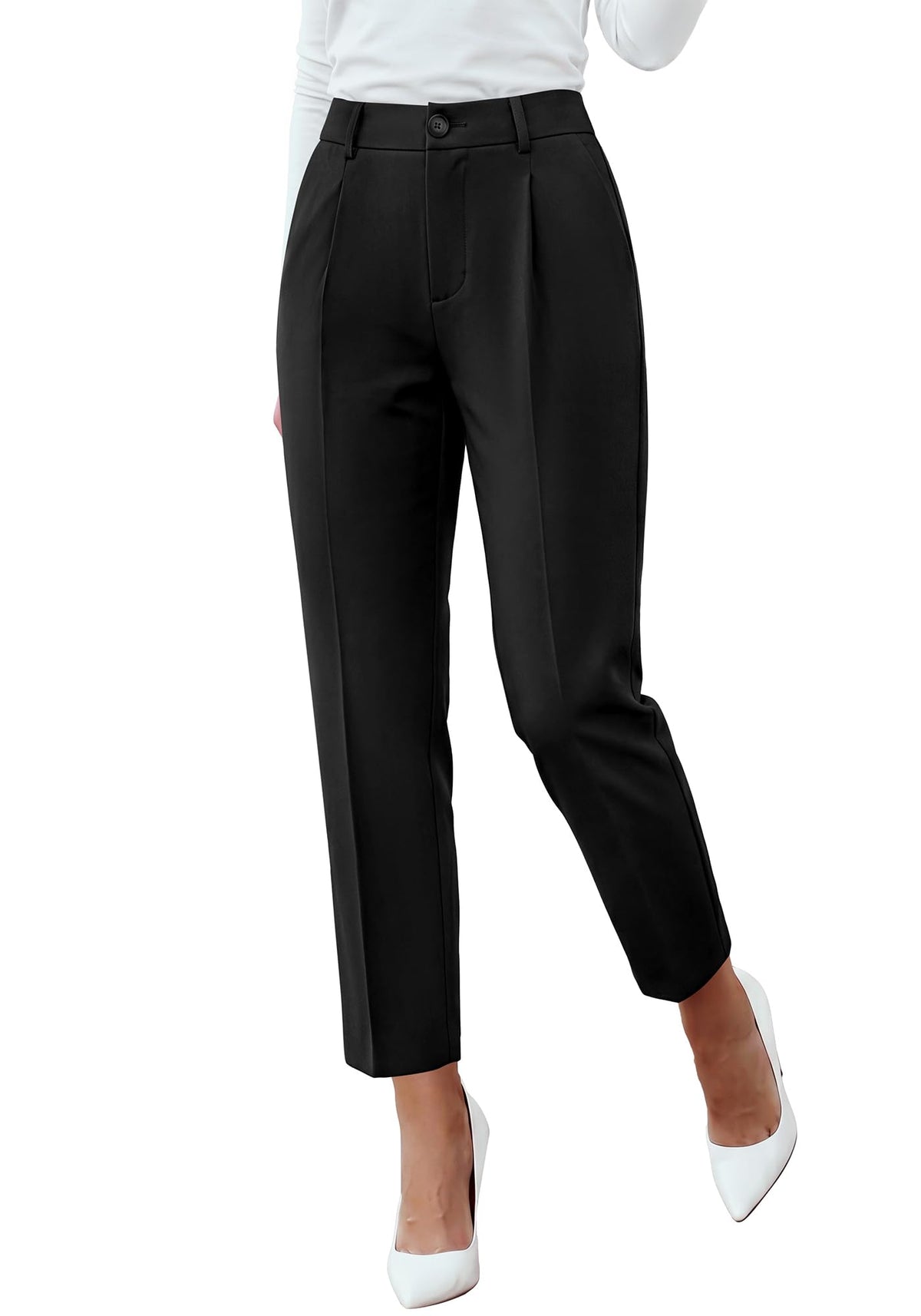 BTFBM Dress Pants Women Work Business Office Ankle Trousers Pockets
