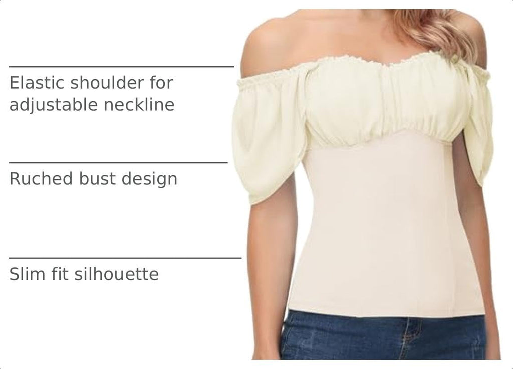 Scarlet Darkness Off the Shoulder Tops for Women Renaissance Pirate Shirt
