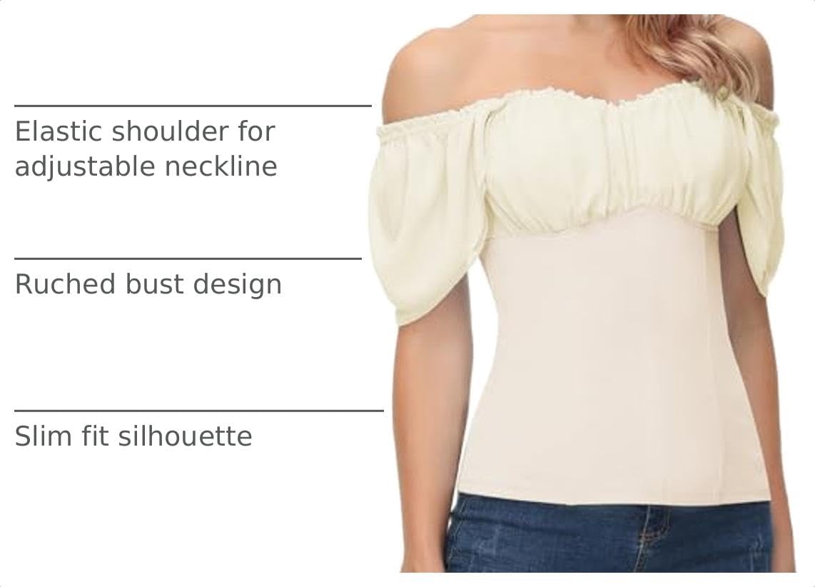 Scarlet Darkness Off the Shoulder Tops for Women Renaissance Pirate Shirt