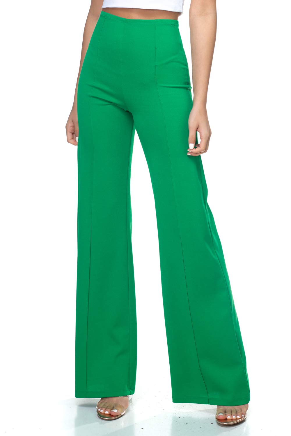 Cemi Ceri Women’s High Waist Wide Leg Dress Pants – Flared Business Slacks for Office, Work & Casual Wear, Stretch Comfort