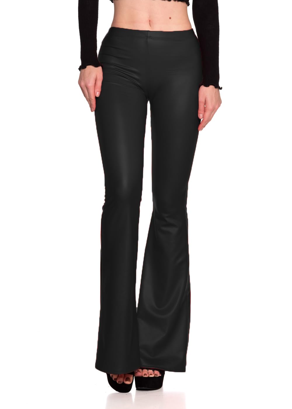 Women's J2 Love Faux Leather Bell Botom Flare Pants