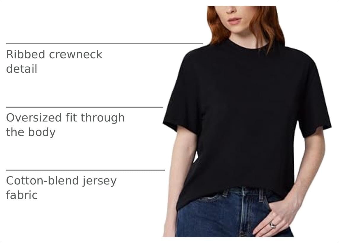 Amazon Essentials Women's Oversized-Fit Short Sleeve Crewneck Shirt