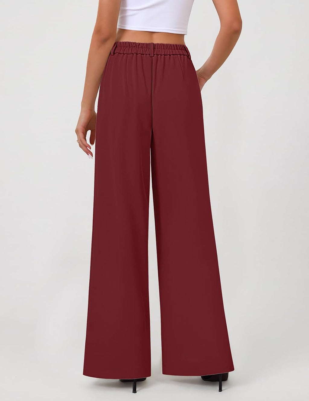 MEROKEETY Womens Wide Leg Dress Pants High Waisted Business Casual Trousers