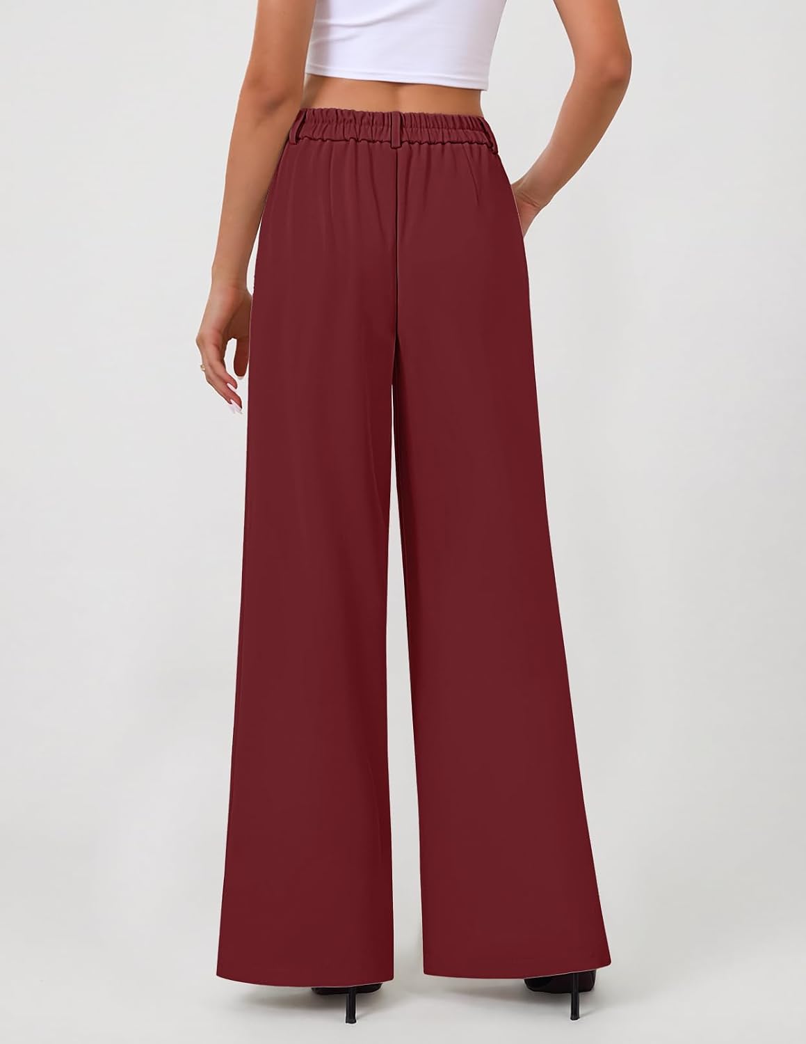MEROKEETY Womens Wide Leg Dress Pants High Waisted Business Casual Trousers