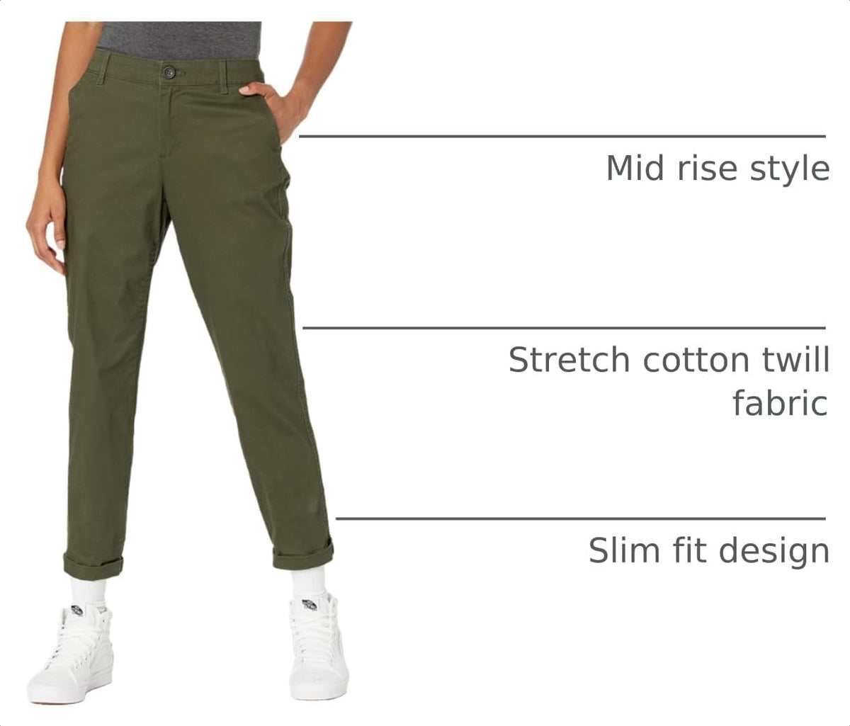 Amazon Essentials Women's Mid-Rise Slim-Fit Stretch Cropped Capri Pants (Available in Plus Size)