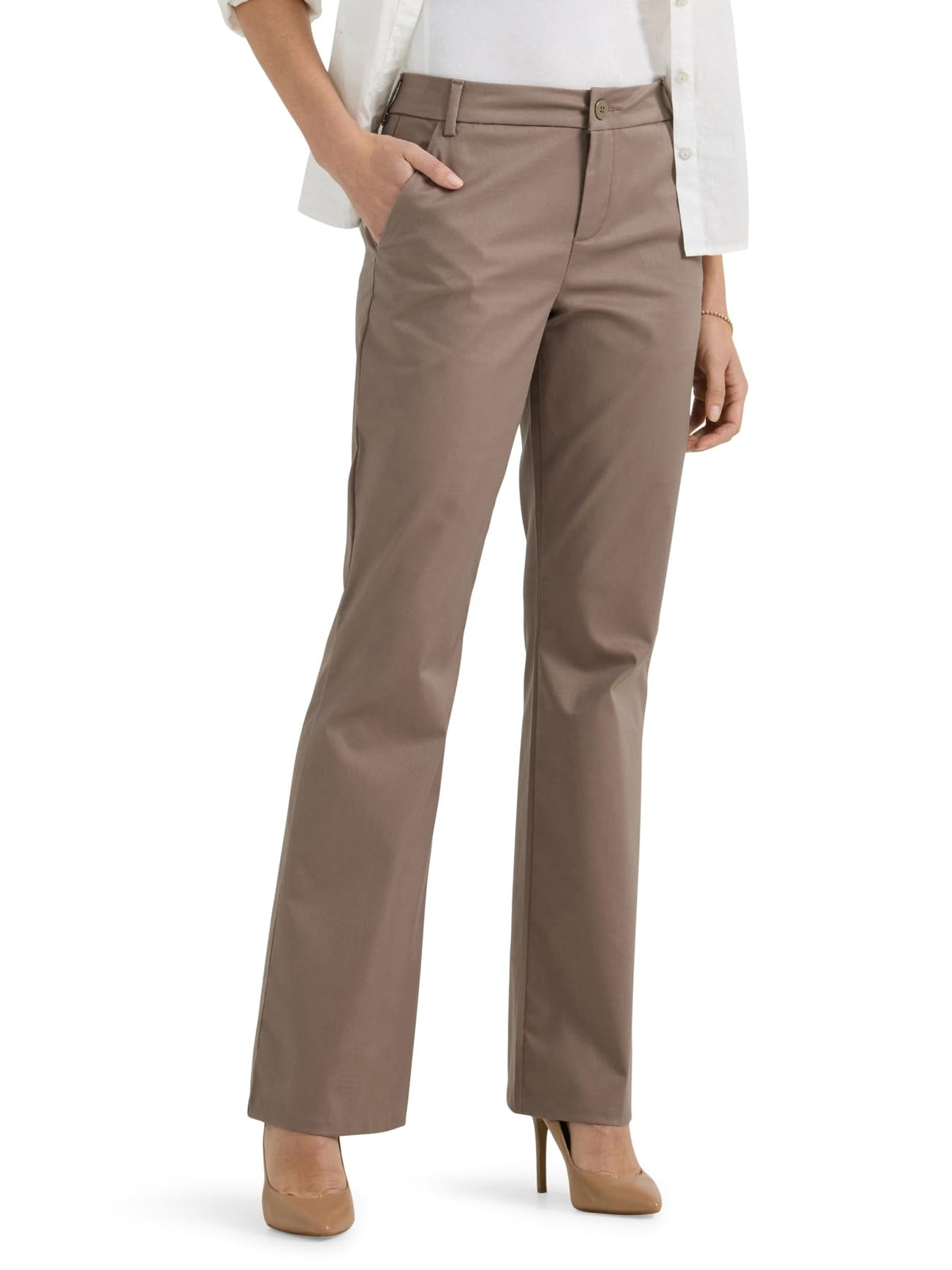 Lee Women's Wrinkle Free Mid Rise Bootcut Pant