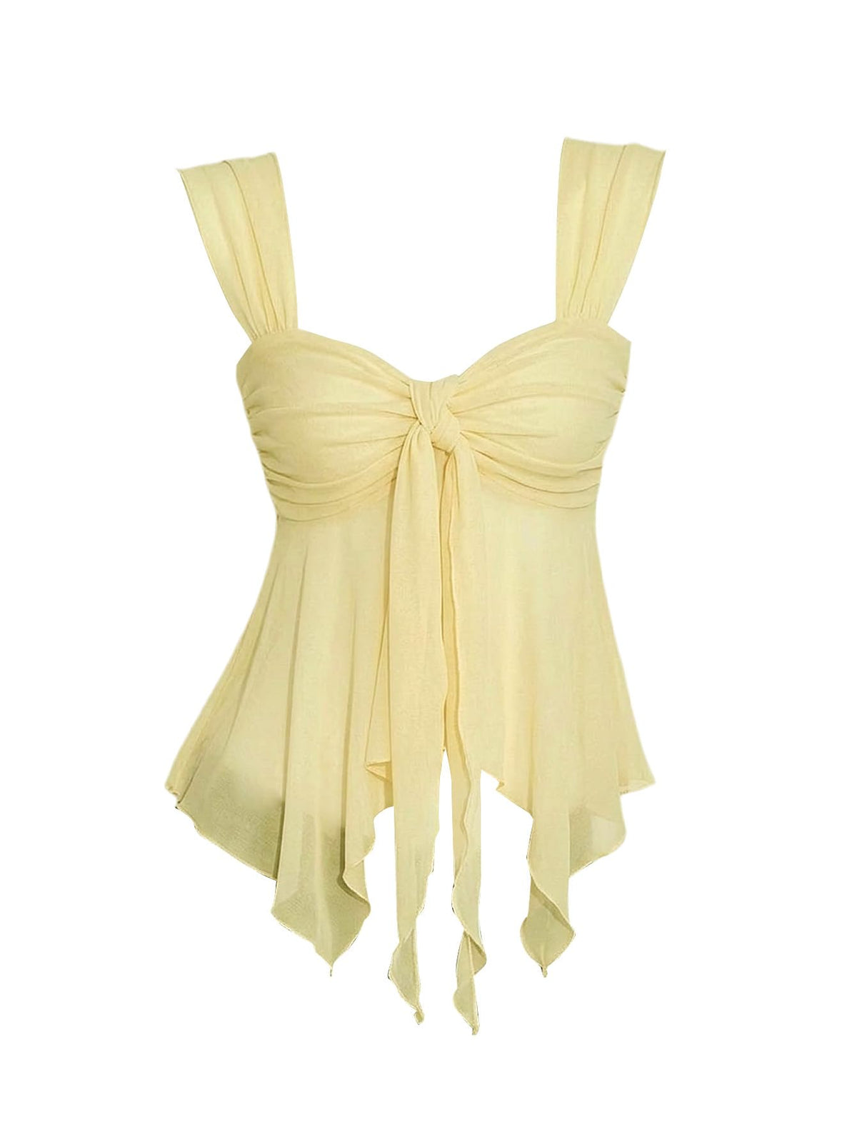 Milumia Women's Flowy Baby Doll Tank Tops Y2k Mesh Going Out Top Festival