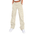 Lepunuo Cargo Pants for Women High Waisted Casual Pants Baggy Stretchy Wide Leg Y2K Streetwear with 6 Pockets