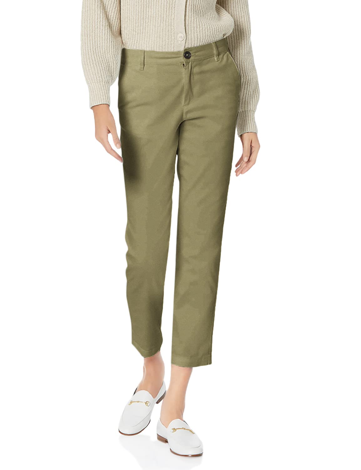 Amazon Essentials Women's Mid-Rise Slim-Fit Stretch Cropped Capri Pants (Available in Plus Size)