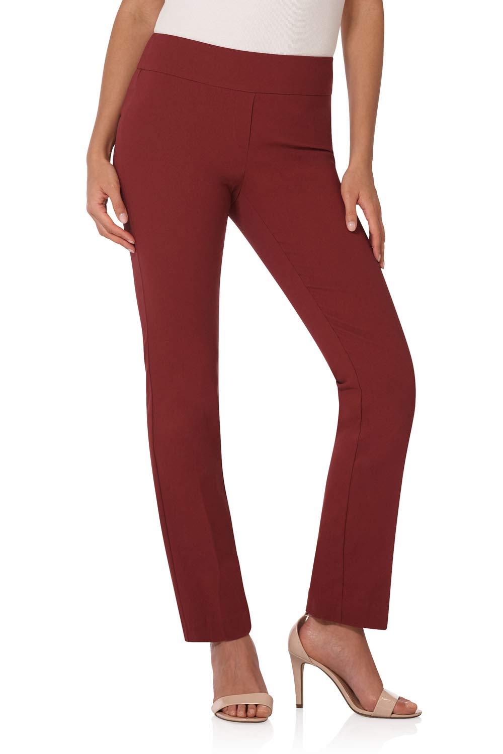 Rekucci Women's Ease Into Comfort Stretchy Straight Leg Office Pant with Tummy Control