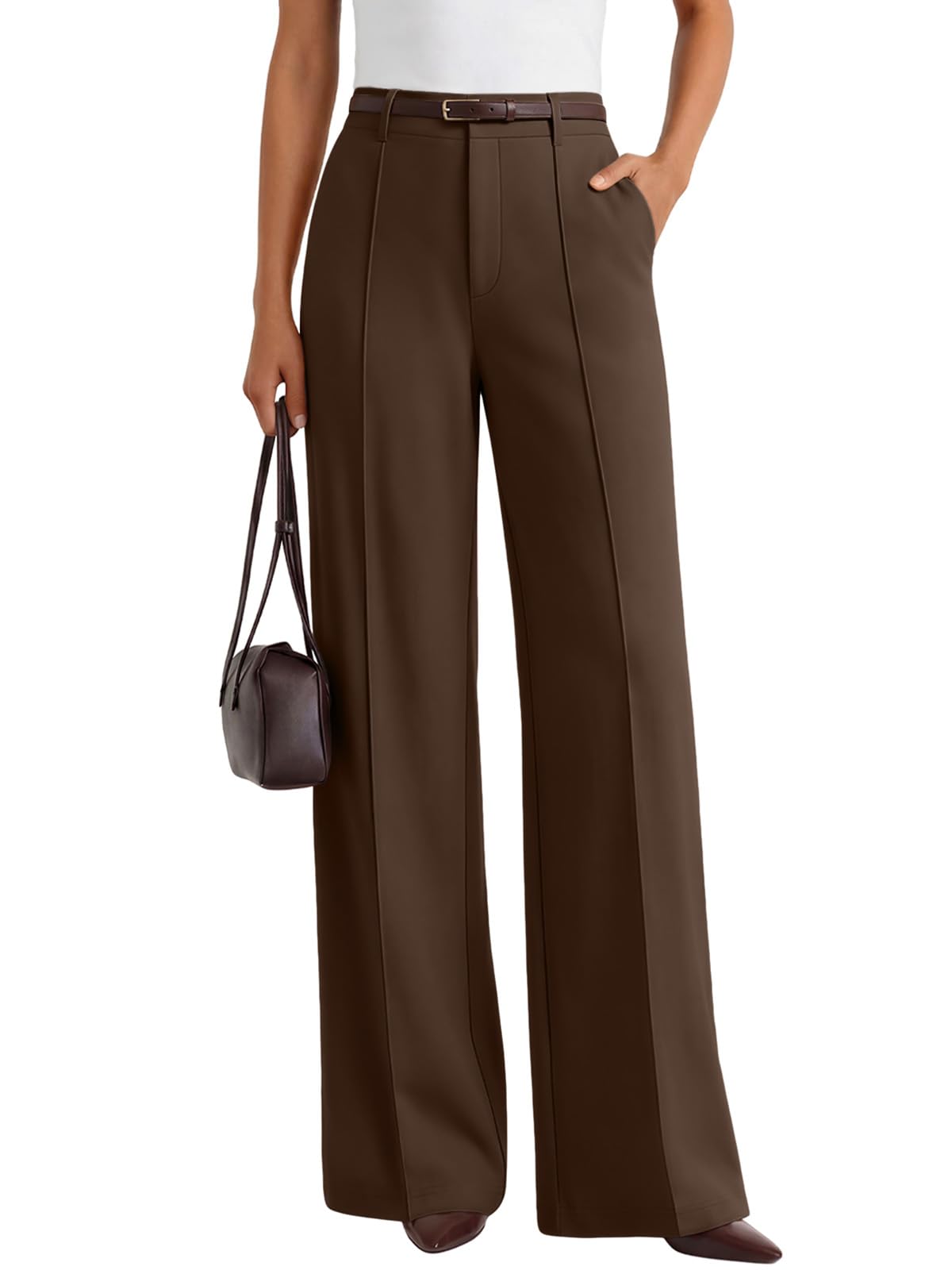 LILLUSORY High Waisted Front Seam Stretchy Dress Work Pants with Pockets