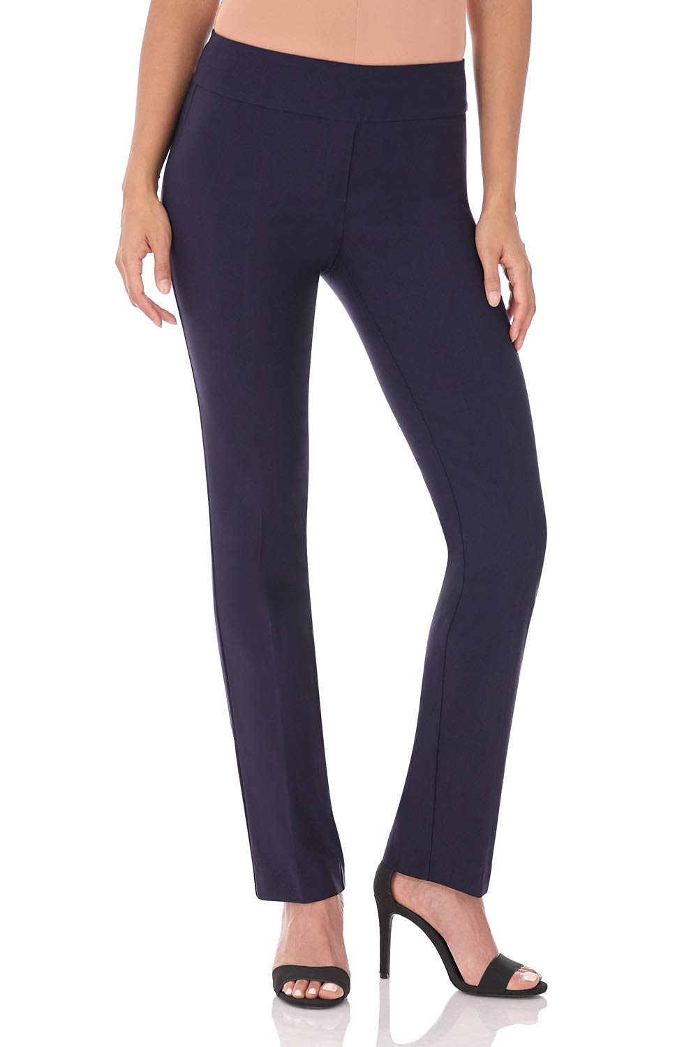 Rekucci Women's Ease Into Comfort Stretchy Straight Leg Office Pant with Tummy Control