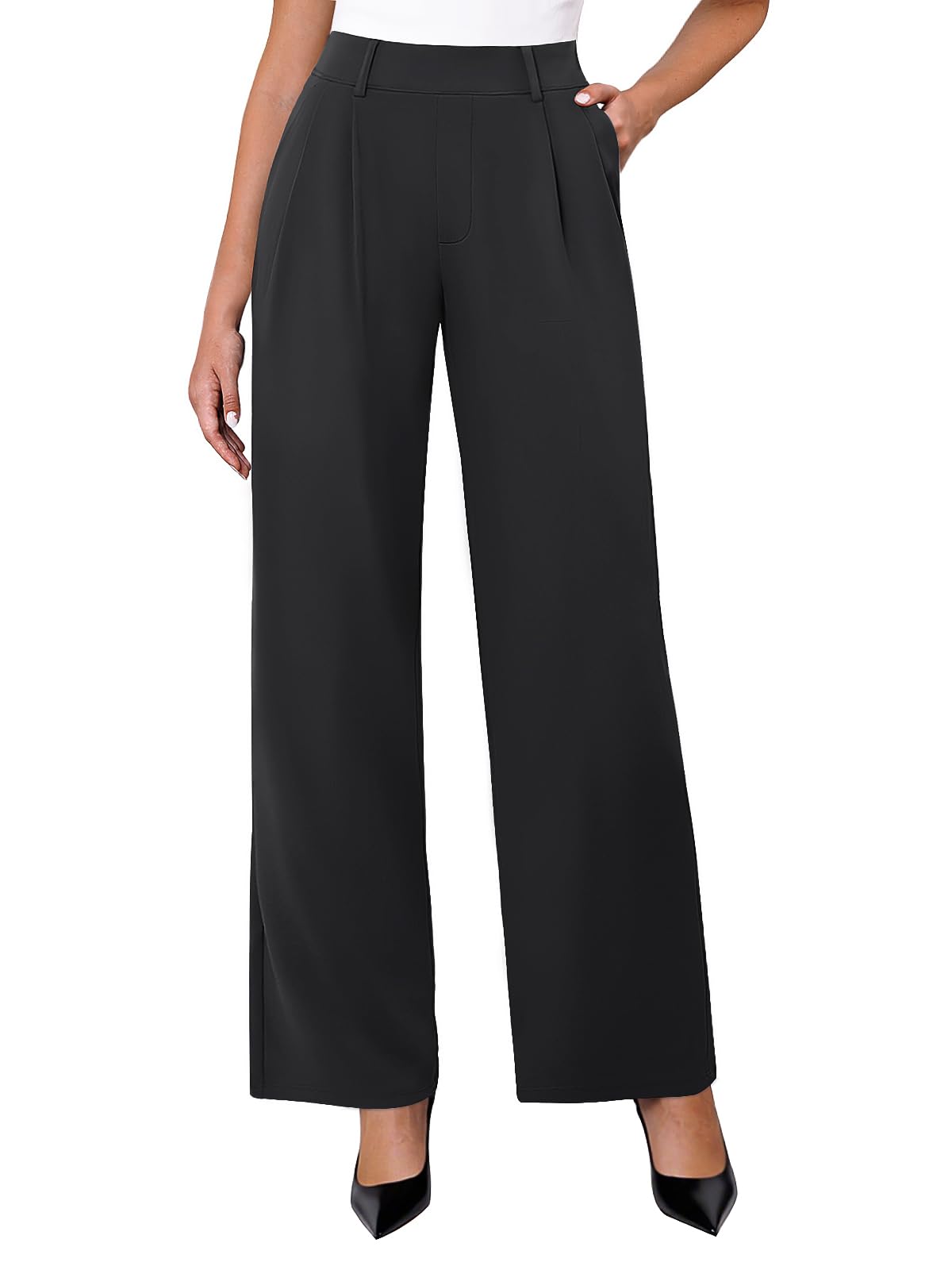 DLOODA Womens Wide Leg Dress Pants Stretchy High Waisted Work Pants