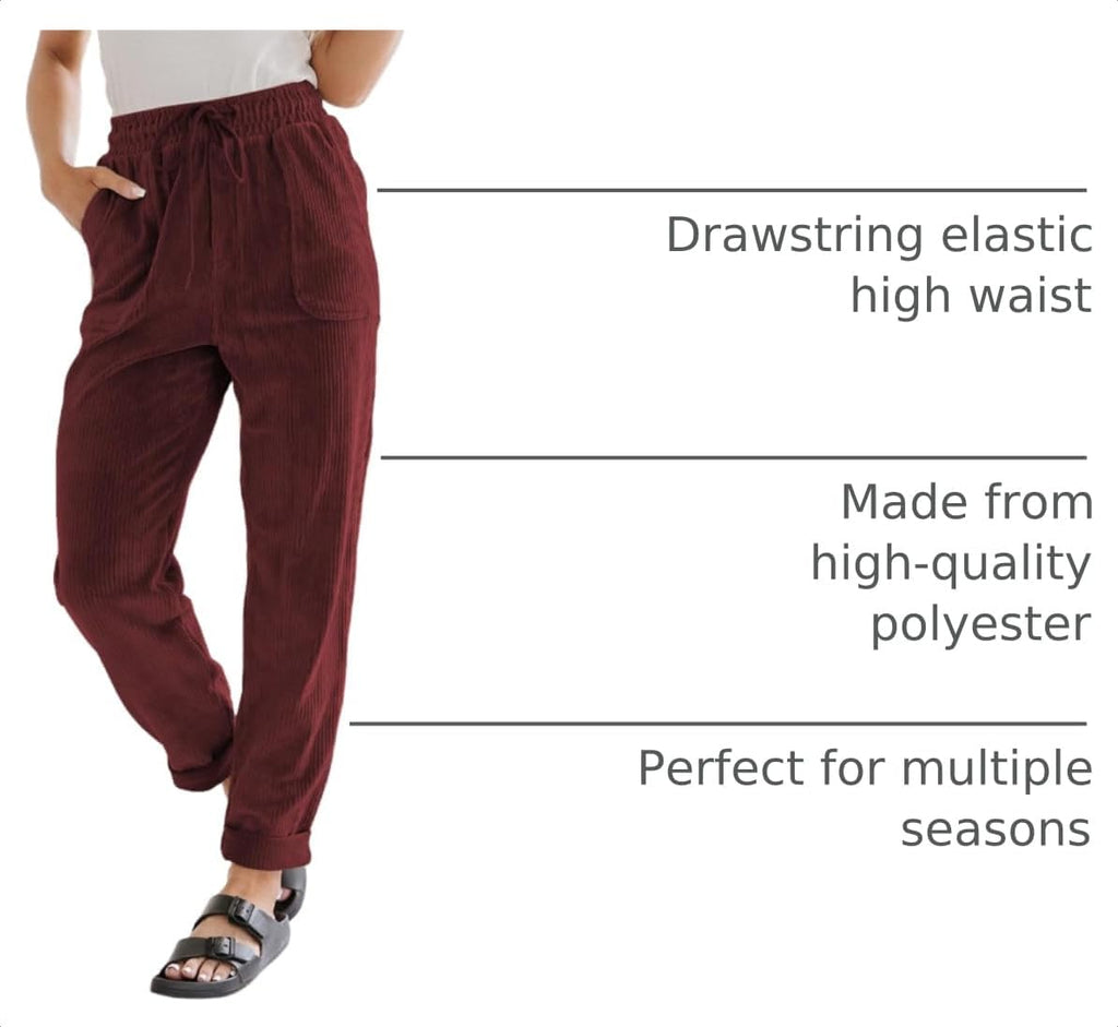 EVALESS Womens Corduroy Pants Straight Leg Fall Teacher Pants