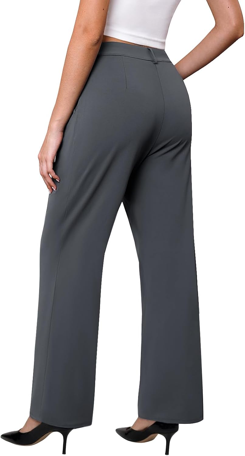 DLOODA Womens Wide Leg Dress Pants Stretchy High Waisted Work Pants