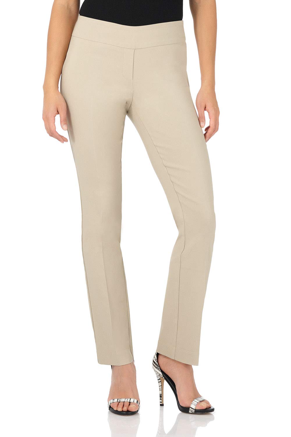Rekucci Women's Ease Into Comfort Stretchy Straight Leg Office Pant with Tummy Control