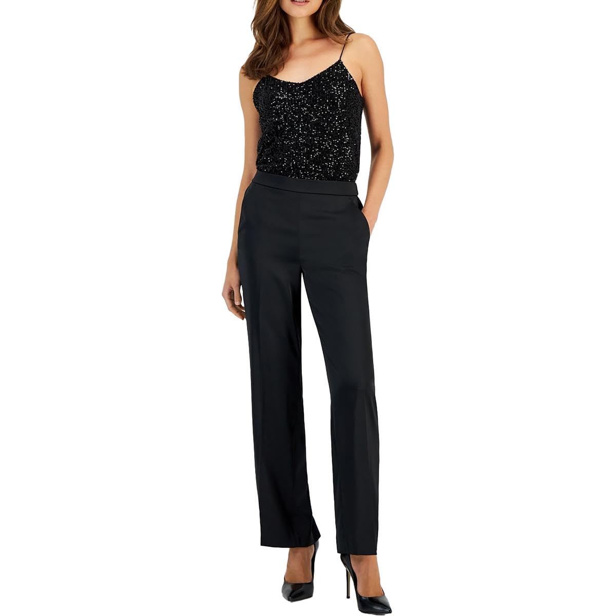 Anne Klein Women's Pull on Slash Pocket Wide Leg Pant