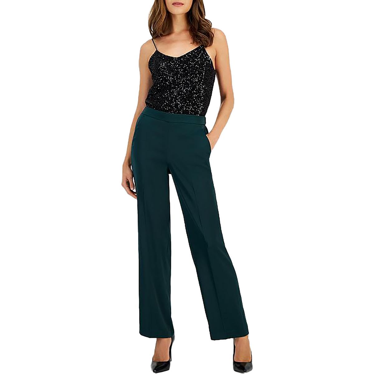 Anne Klein Women's Pull on Slash Pocket Wide Leg Pant