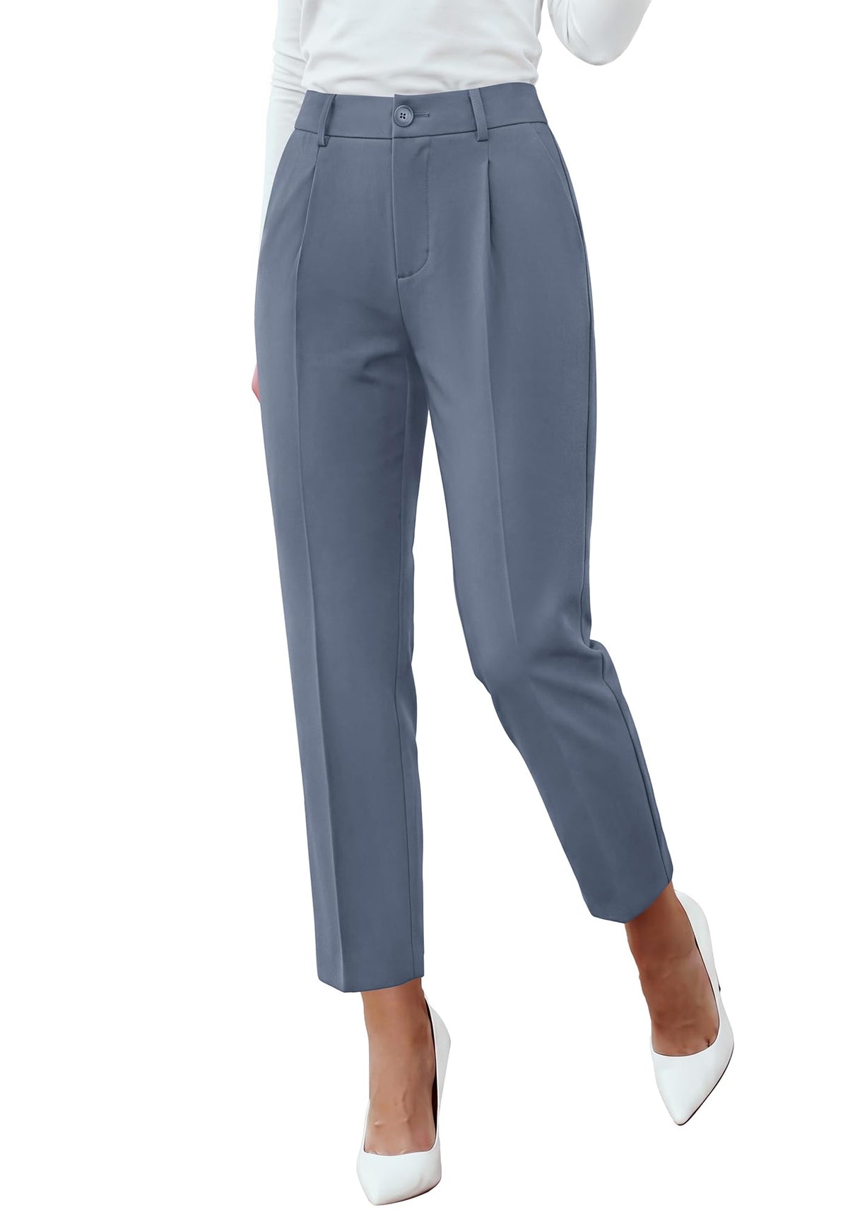 BTFBM Dress Pants Women Work Business Office Ankle Trousers Pockets