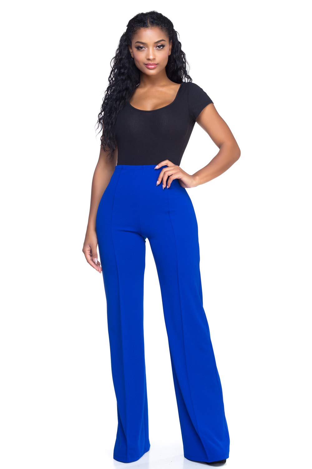 Cemi Ceri Women’s High Waist Wide Leg Dress Pants – Flared Business Slacks for Office, Work & Casual Wear, Stretch Comfort