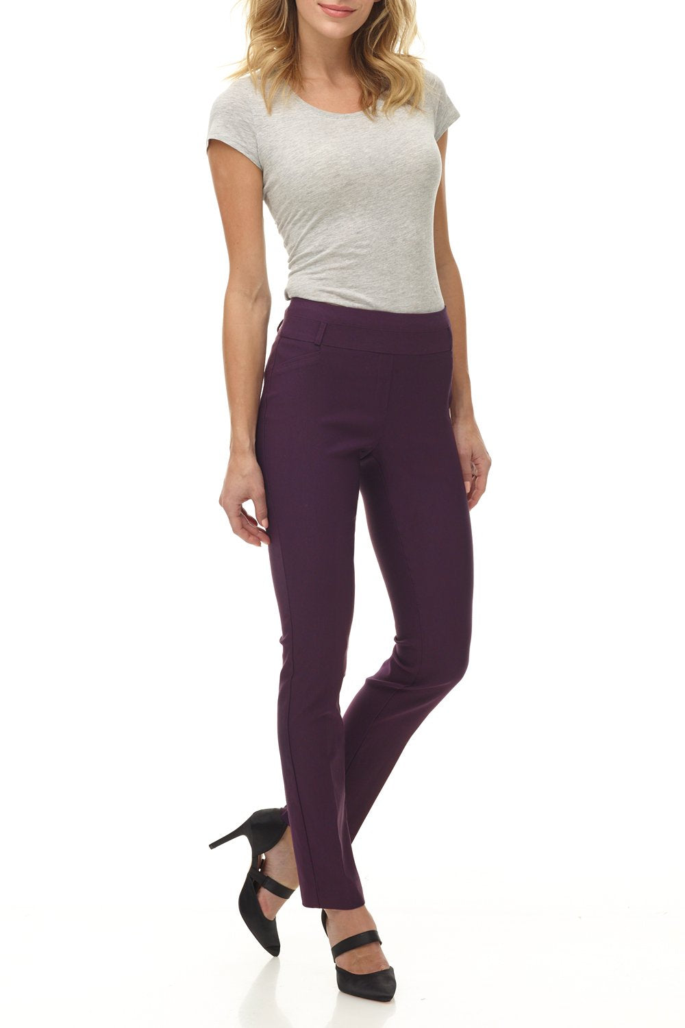Rekucci Women's Ease into Comfort Stretch Office Casual Slim Pant