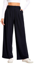 AVAMO Slacks for Women Dress Pants Stretchy Work Pants Wide Leg High Waisted Business Casual Trousers with Pockets Waffle