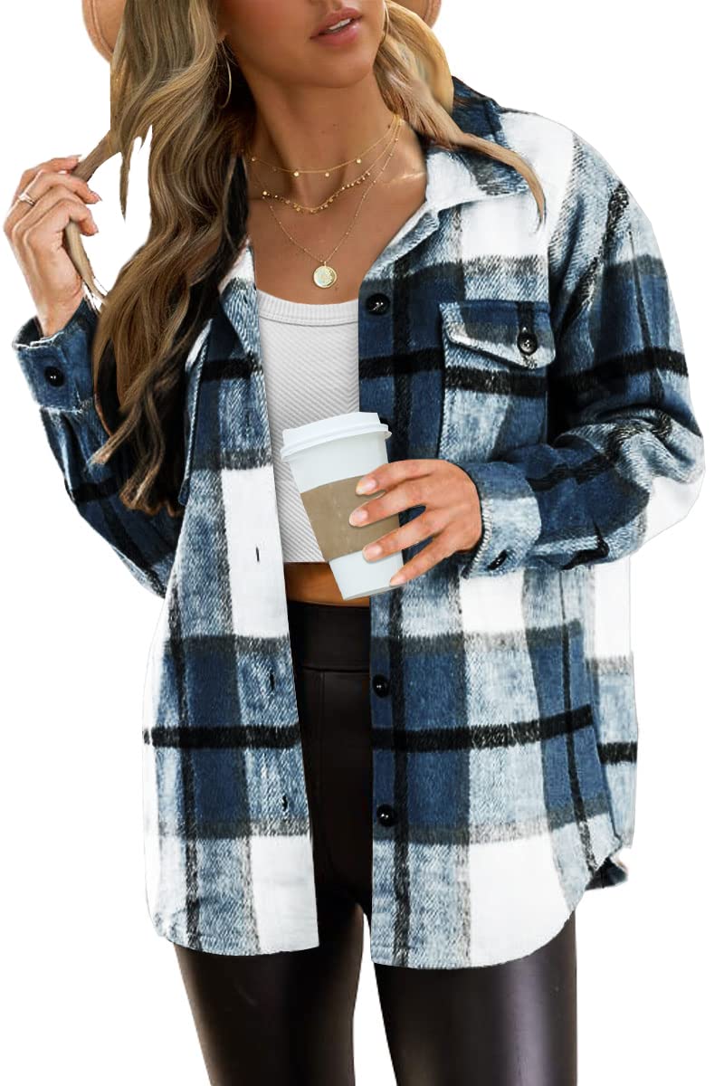 AUTOMET Shackets for Women Plaid Flannel Shirts