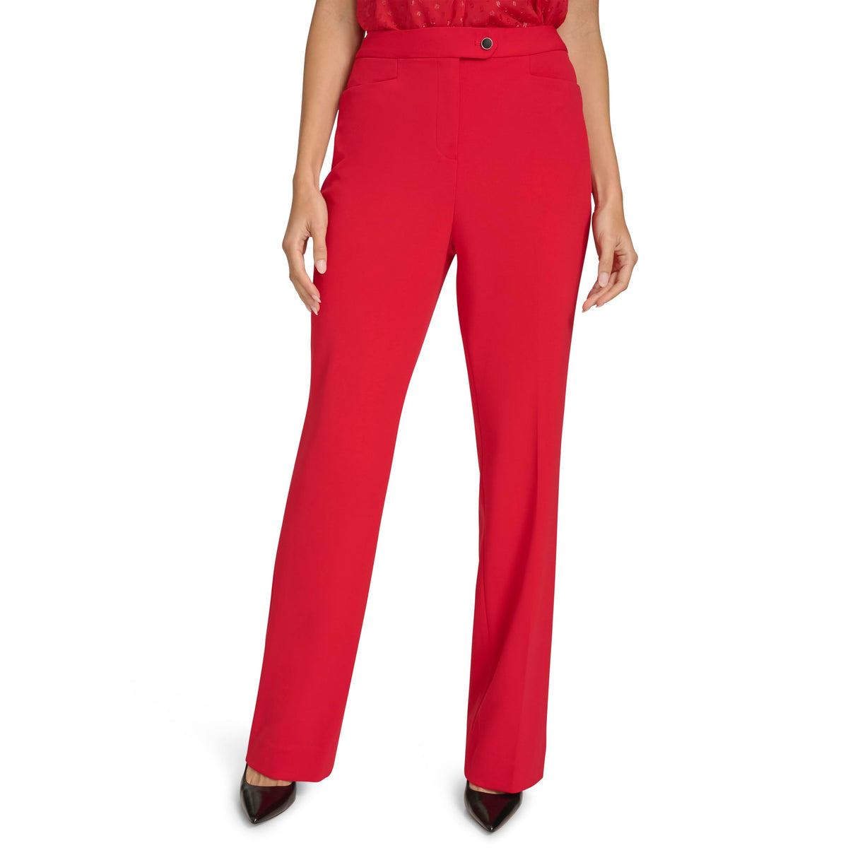 Calvin Klein Women's Classic Fit Straight Leg Lux Suit Pants