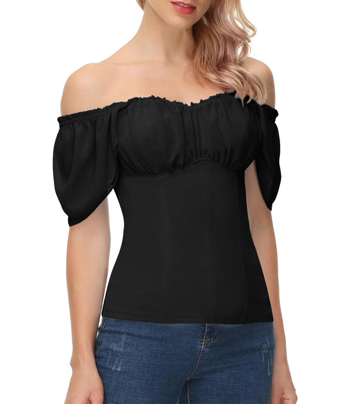 Scarlet Darkness Off the Shoulder Tops for Women Renaissance Pirate Shirt