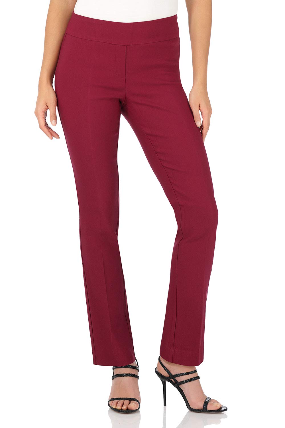 Rekucci Women's Ease Into Comfort Stretchy Straight Leg Office Pant with Tummy Control