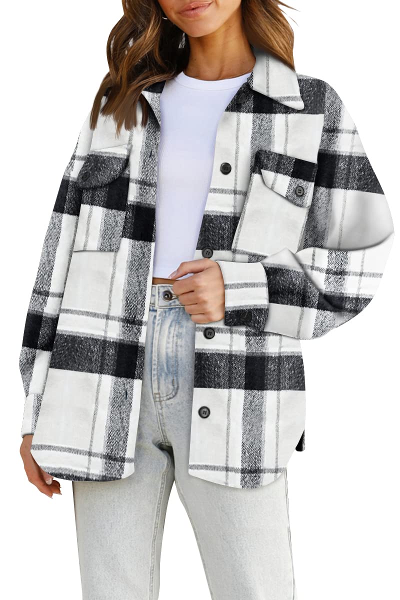 AUTOMET Shackets for Women Plaid Flannel Shirts