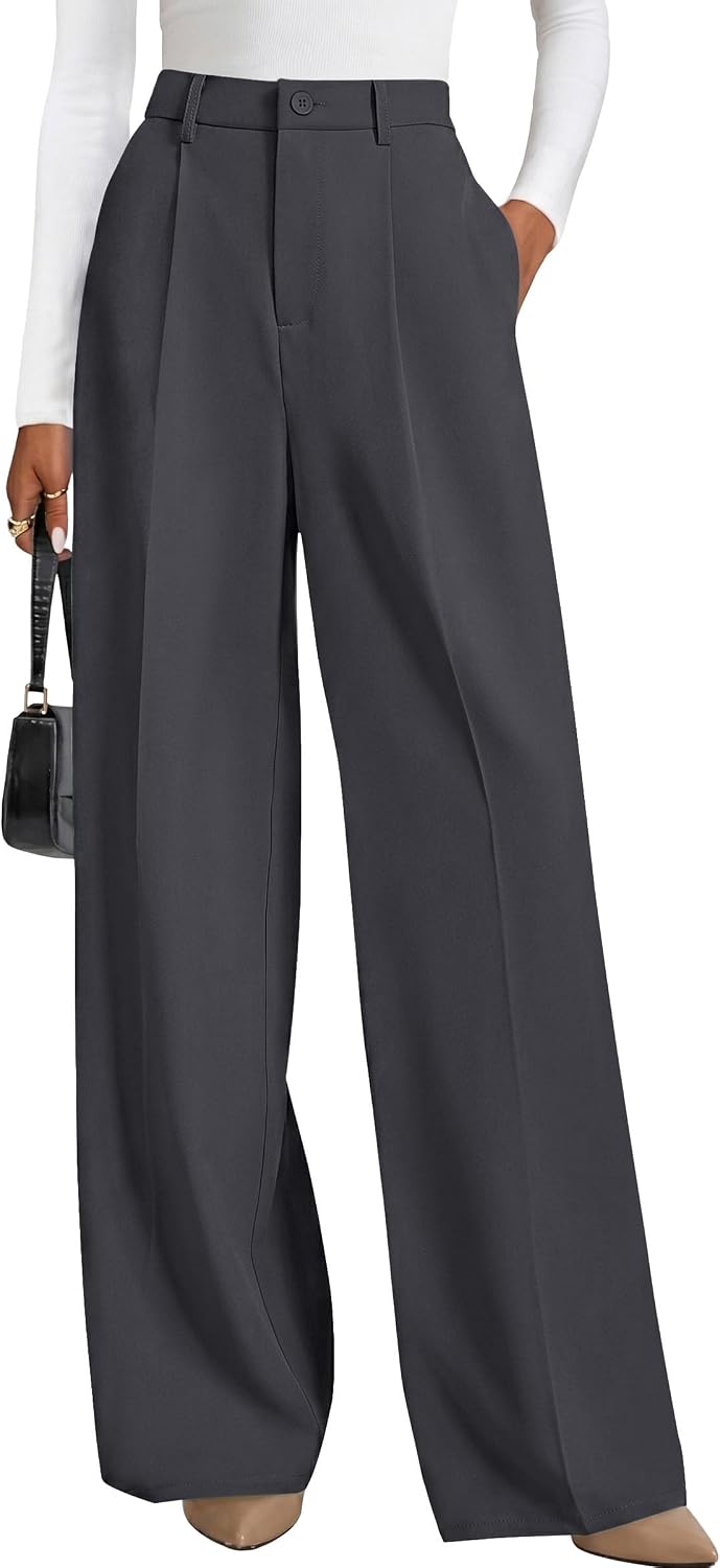PRETTYGARDEN Women's Flowy Wide Leg Dress Pants